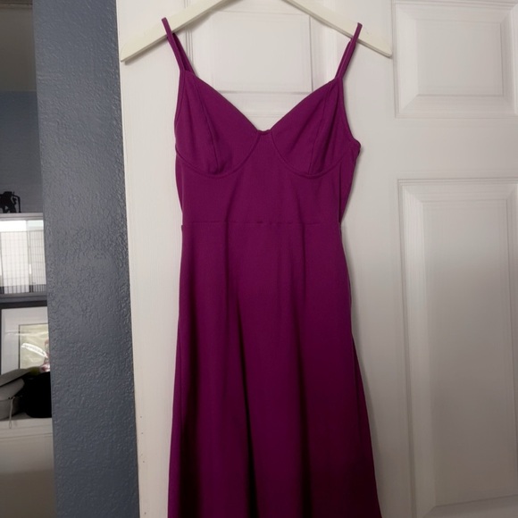 Elegant Magenta Spaghetti Strap Dress - Picture 3 of 7